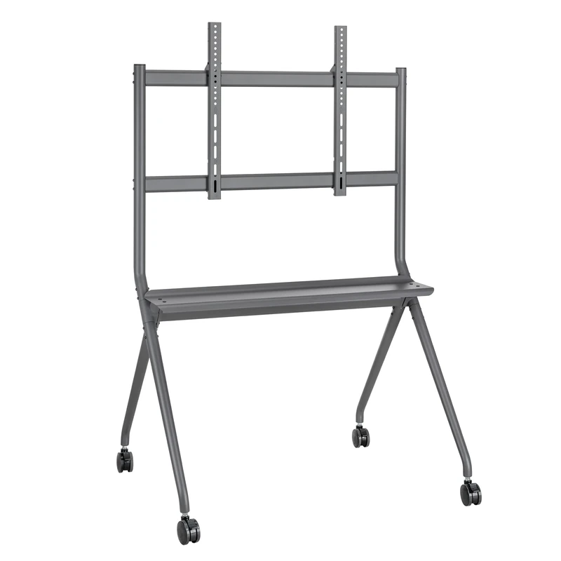 Ewent TV Trolley and Interactive Panel for 50-86" LED, LCD, OLED Screens, Curved Screens, TV Stand with Wheels up to 120 kg, VESA from 200 x 200 to 800 x 600, Adjustable, + Shelf for Objects