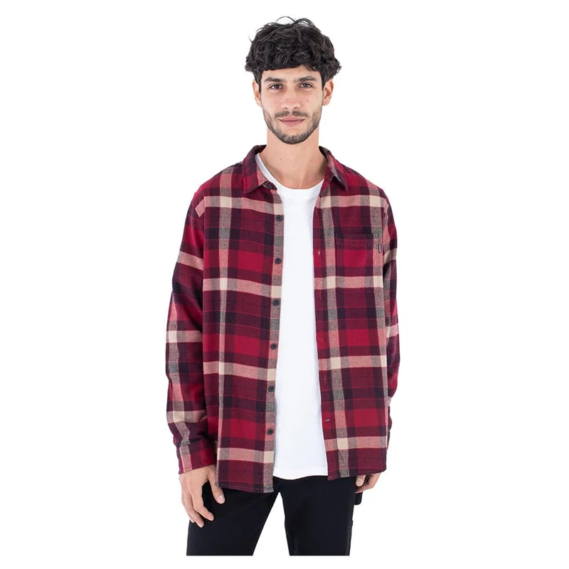 Hurley Men's Portland Organic Flannel Ls Shirt, Matador, XL