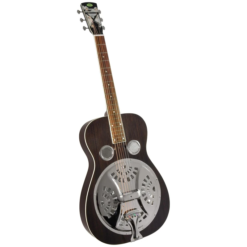 Regal RD-56 Artist Series Roundneck Black Lightning Resophonic Guitar - Translucent Black - Image 1