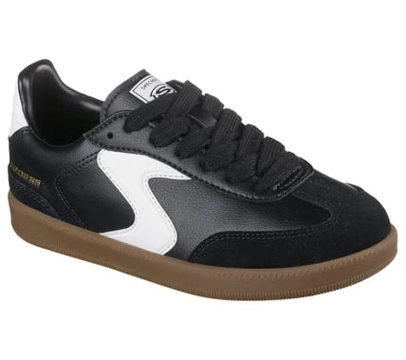 Skechers Boys' Hotshot Junior Varsity Trainer, Black/White, 1 UK Child