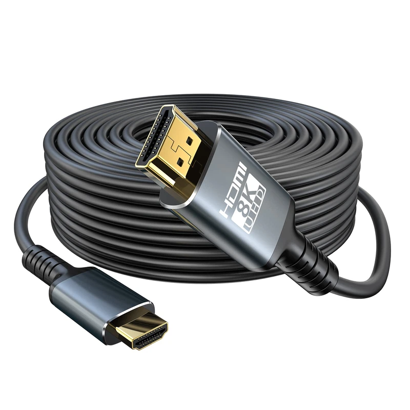 Eareyesail 8K HDMI Cable 2.1 200 FT, 48Gbps Fiber HDMI 2.1 Cable in-Wall CL3 Rated Support 8K@60HZ/4K@120Hz,eARC Dynamic HDR,HDCP 2.2/2.3,3D,VRR Compatible for PS5/PS4/X-Box/Roku TV/RTX3080/3090