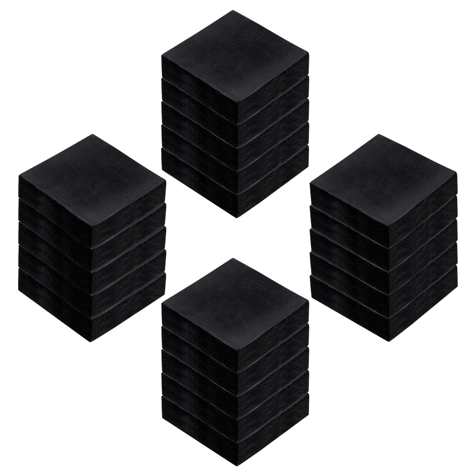 sourcing map 20pcs Rubber Anti-Vibration Pads Hard Pad, 50mm Square Vibration Isolation Mats, 15mm Thickness Non-Slip Rubber Blocks, Anti-Skid Anti Noise for HVAC, Compressor, Air Conditioner