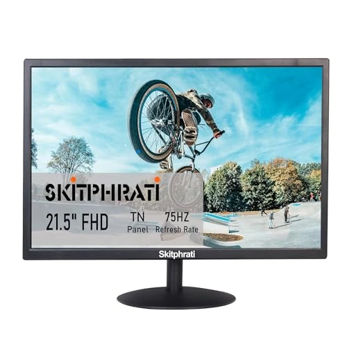 SKitphrati 22 Inch Monitor, Gaming 75Hz, Full-HD(1680 x 1050), 16:10, Eye-Care, 75 x 75 mm VESA Mountable, Adjustable Tilt, HDMI, VGA, for PC Laptop