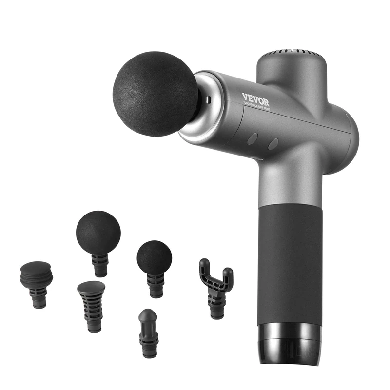 VEVOR Massage Gun for Athletes - With 8 Speed Levels and 6 Massage Heads, 24V 2500mAh Batteries, Handheld Electric Massage Gun for Pain Relief and Muscle Relaxation