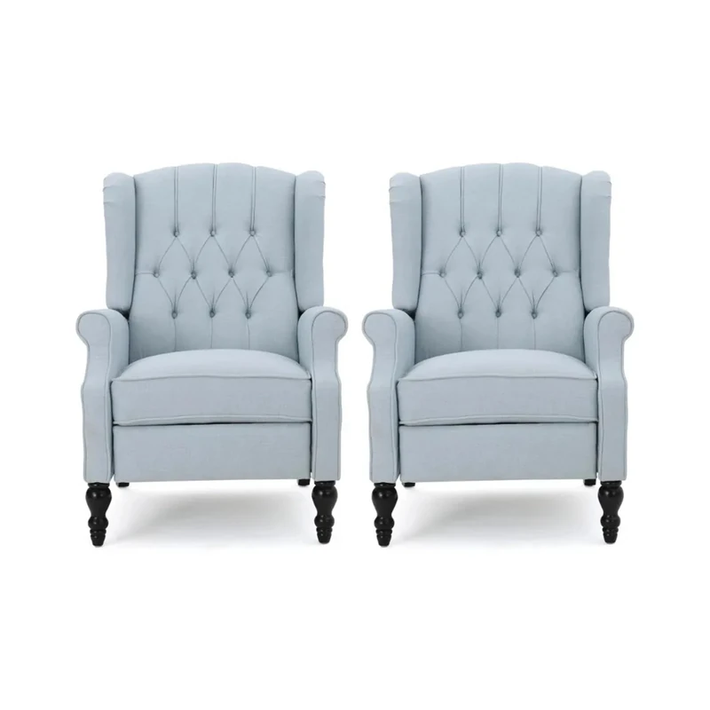 KLNBV lounge chair, Fabric Pushback iner, Set of 2, Blue Living Room Chairs Accent Chair,sofa couch