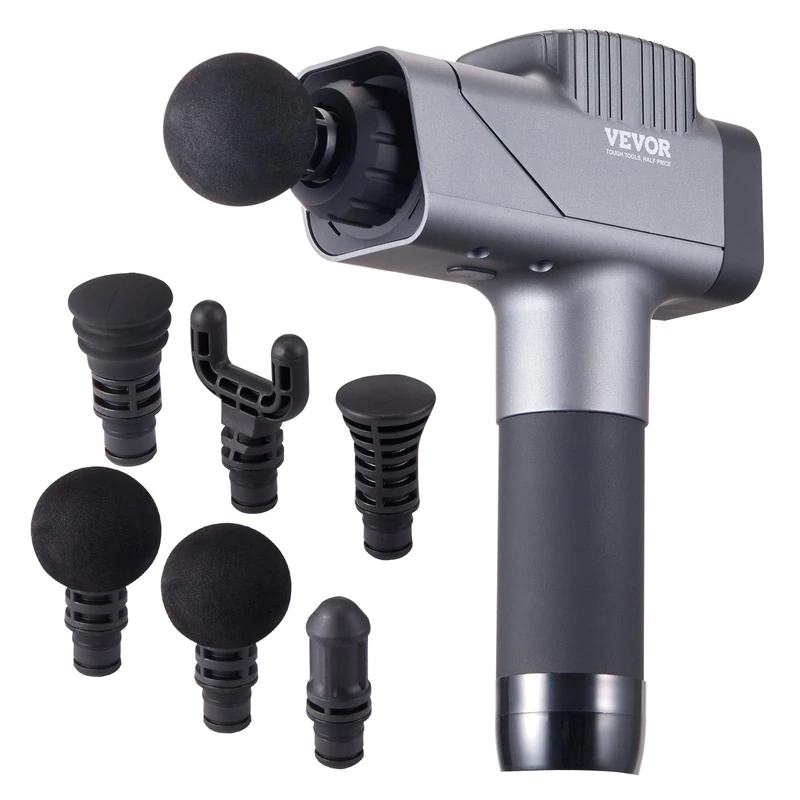 VEVOR Deep Tissue Massage Gun - 8 Speeds & 6 Heads