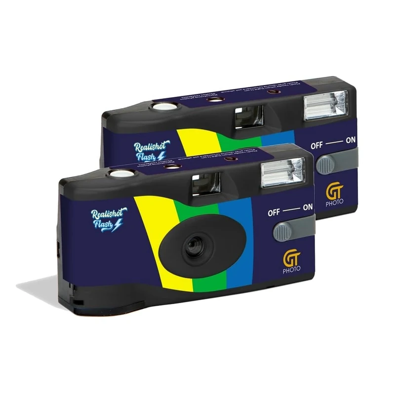KODAK GT PHOTO - Pack of 2 Realishot Flash Disposable Cameras - 27 Photos Each - Black (35mm Film)