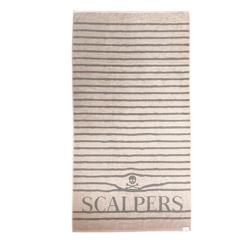 Scalpers Towel 90x180 cm 100% Cotton 500GSM Beige Striped Home