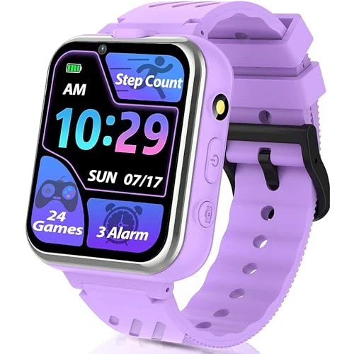 Smooce Kids Smart Watch with 24 Puzzle Games Dual Cameras Music Videos Record Pedometer,Kids Watch for Boys Girls Birthday Gifts 4-10 Year