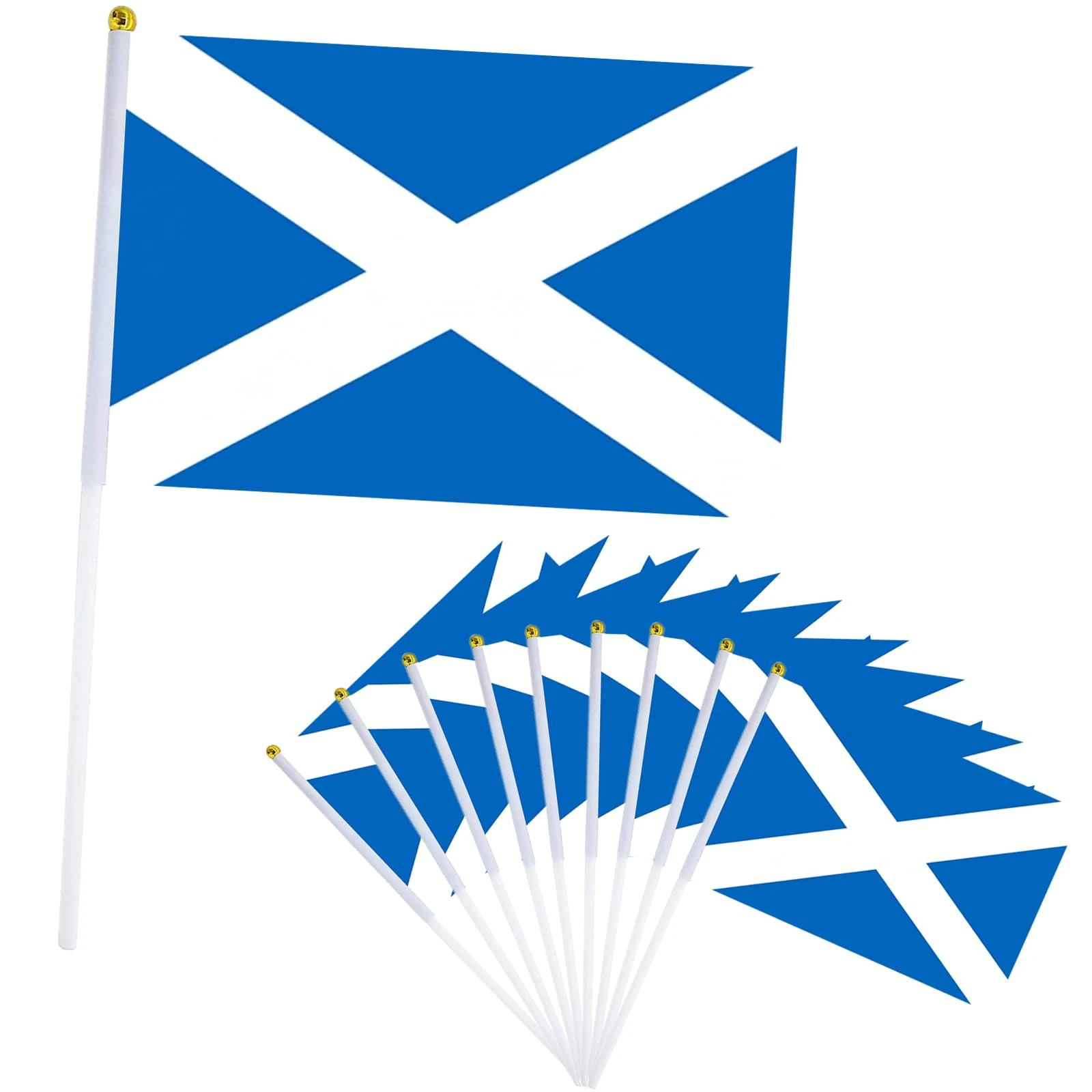 10Pcs Scotland Stick Flag for Oly Decorations 2024,Hand Held Scotland,Scottish Small Flags,14x21cm Mini Handheld Flags Oly Games Themed Decoration for Garden,Bar,Party And Street Oly 2024