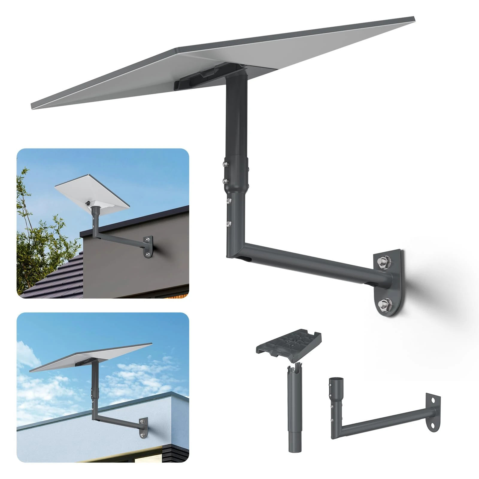 XLTTYWL Starlink Gen 3 Mount, 360° Adjustable V3 Starlink Wall Mount, Star Link Gen3 Pole Mounting Kit with Starlinks Gen 3 Pipe Adapter for Gen3/Gen 2/Mini Starlink Internet Kit Satellite