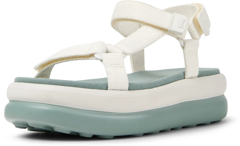 Camper Women's Pelotas Flota Up K201726 Sandals, White Natural 002, 4 UK