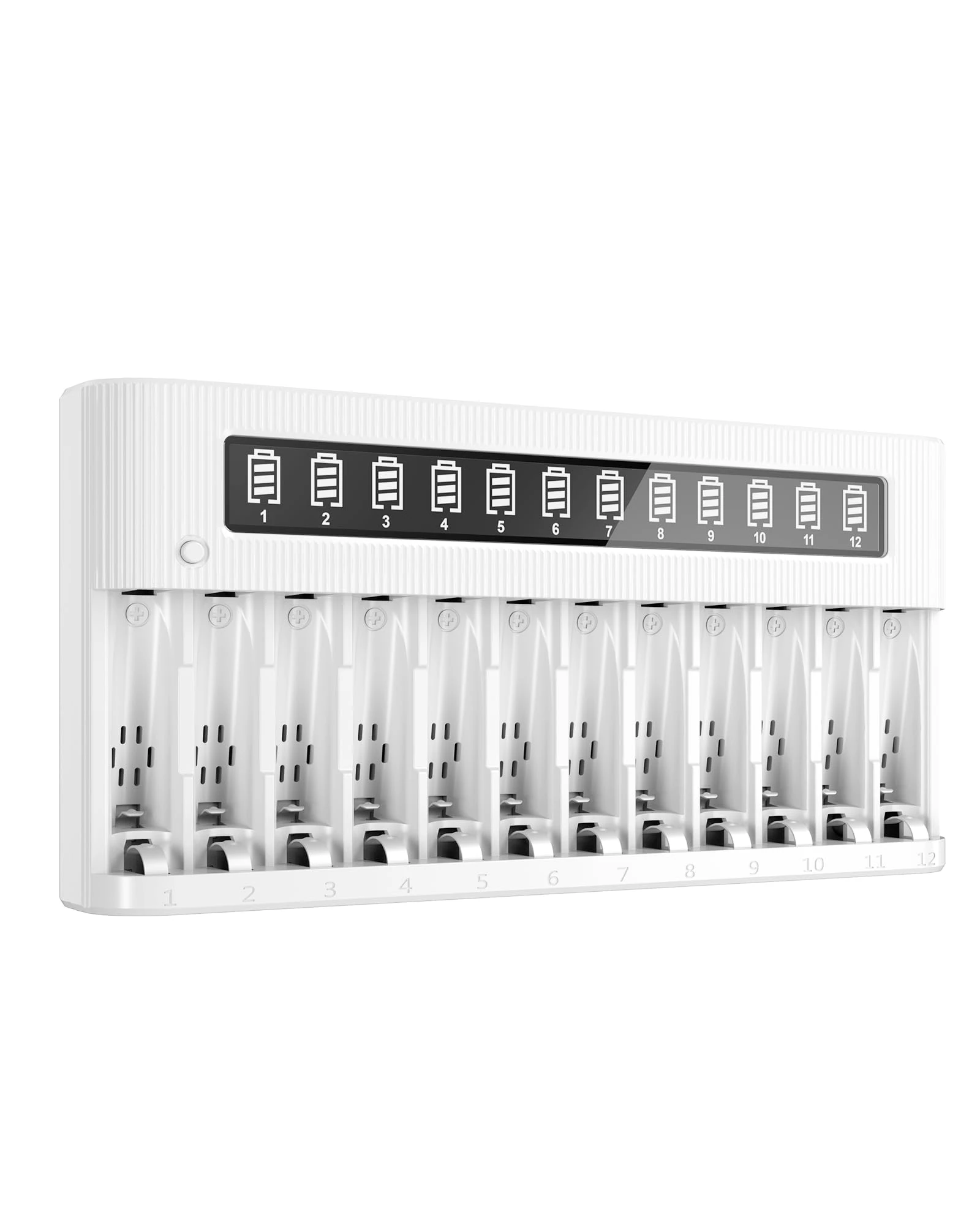 EBL Rechargeable Battery Charger 12 Slots LCD Charger for Ni-MH Ni-CD AA AAA Rechargeable Batteries with Discharge Function