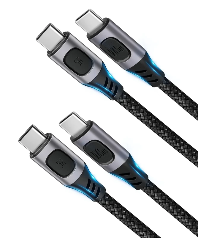 AIYEEN USB C to USB-C Charger Cable(1.5M/4.9FT), 100W PD Fast Charging USBC Cable for iPhone 15 Pro Max Samsung Galaxy S22/S21, Note 20/10 Ultra, MacBook Air/Pro and More Type-C Devices (2-Pack)