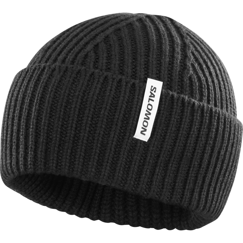 Salomon Snowbird Beanie, Warm Running Cap for Hiking, Trail Running, Outdoor Sports Unisex, Deep Black, one Size fits All