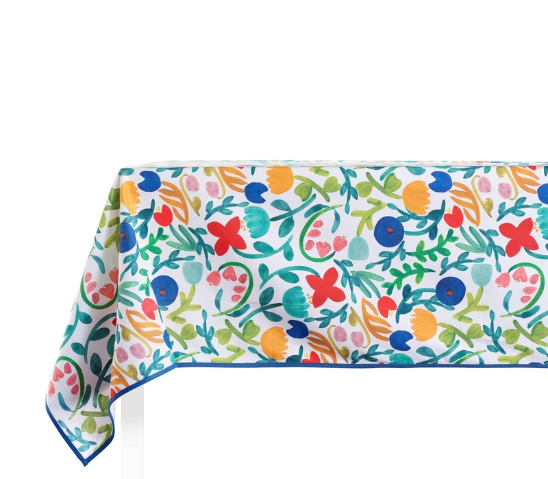 SWEET HOME Guzzini – Soft Cotton Tablecloth OekoTex Certified 140 x 180 cm for 6 Seats, Kitchen and Dining Room Indoor/Outdoor, Rectangular Tablecloth for Table, Durable, Washable 40 °