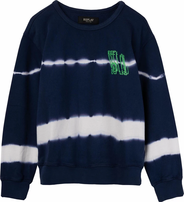 Replay Boy's Sb2064 Sweatshirt, 010 Tye & Dye Blue/White, 6 Years