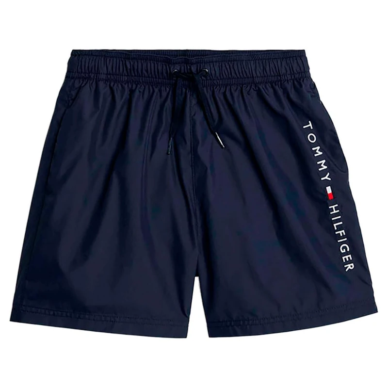 Tommy Hilfiger Boys’ Medium Drawstring Swim Shorts, Blue (Desert Sky), 8-10 Years
