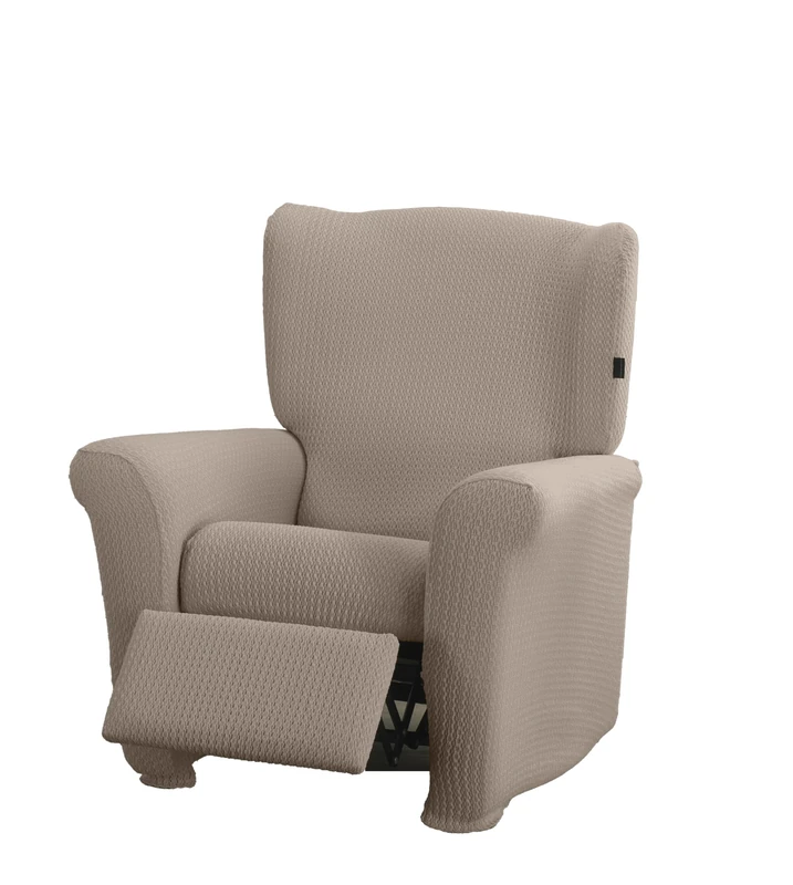 Estoralis Sumatra Bi-Elastic Chair Cover Very Elastic Fabric C/07 Taupe for Relaxing Chairs from 70 to 90 cm Quality Protection Super Adjustable