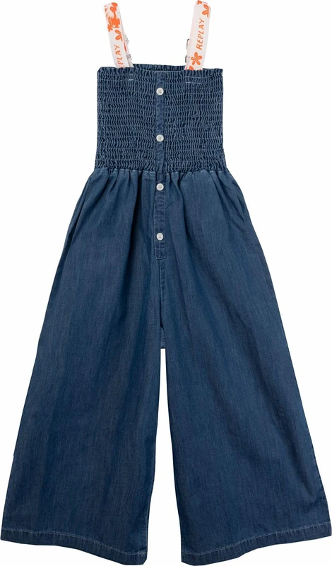Replay Girl's Sg9715 Overalls, 009 Medium Blue, 14 Years