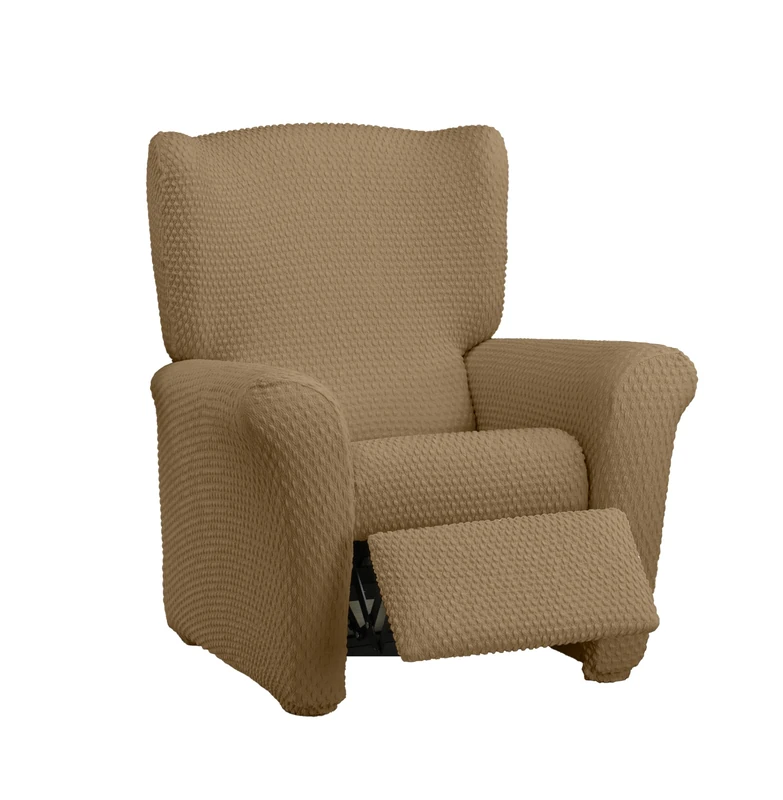 Estoralis Borneo | Bi-elastic Armchair Cover | Super Elastic Fabric C/06 Beige | for Relax Armchair from 70 to 90 cm | Quality Protector | Super Adjustable