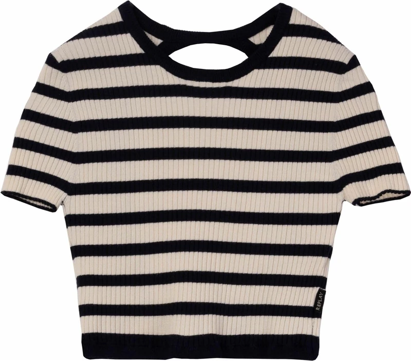 Replay Girl's Sg5060 Pullover Sweater, 050 Butter White/Blue, 14 Years