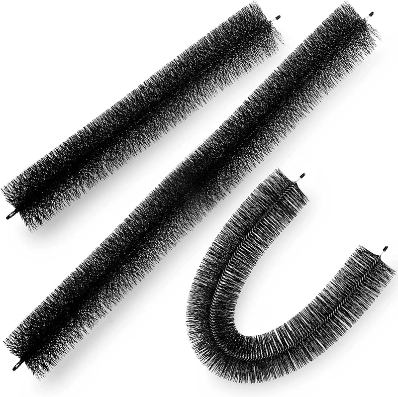 VEVOR 120FT VV-TGMS-5IN X 120FTGutter 120 FT Length Bristle 4.33" Dia Fit for 5 Inches, Galvanized Steel Wire Brush, No Tools, DIY Gutter Leaf Guard for Keep Out Debri, Black