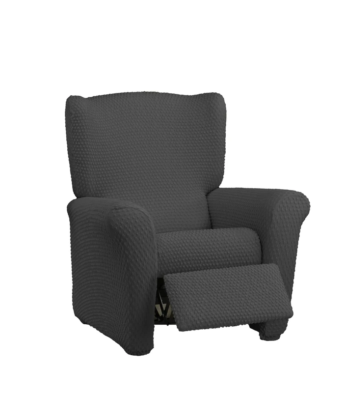 Estoralis Borneo Bi-Elastic Armchair Cover Very Elastic Fabric C-11 Dark Grey for Relaxing Chairs from 70 to 90 cm Quality Protection Super Adjustable - Image 1