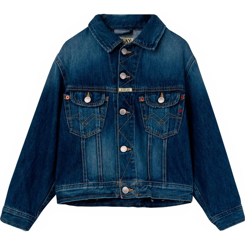 Replay Boy's Sb8z1 Denim Jacket, 009 Medium Blue, 4 Years