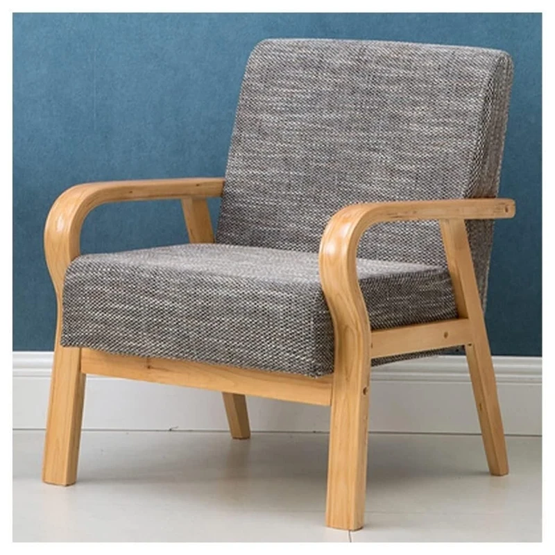 Mid Century Lounge Arm Chair for Bedroom, Modern Living Room Chairs with Wood Frame & Fabric Accent for Home Office, Apartment, Dorm