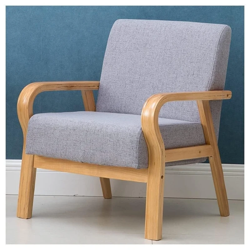 Mid Century Lounge Arm Chair for Bedroom, Modern Living Room Chairs with Wood Frame & Fabric Accent for Home Office, Apartment, Dorm