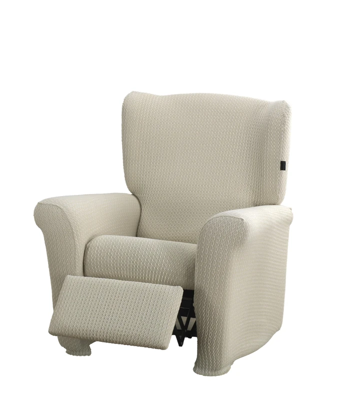 Estoralis Sumatra Bi-Elastic Armchair Cover Very Elastic Fabric C-01 Ecru for Relaxing Chairs from 70 to 90 cm Quality Protection Super Adjustable