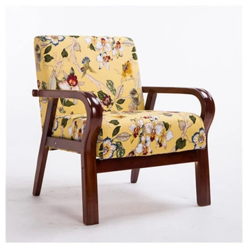 Mid Century Lounge Arm Chair for Bedroom, Modern Living Room Chairs with Wood Frame & Fabric Accent for Home Office, Apartment, Dorm