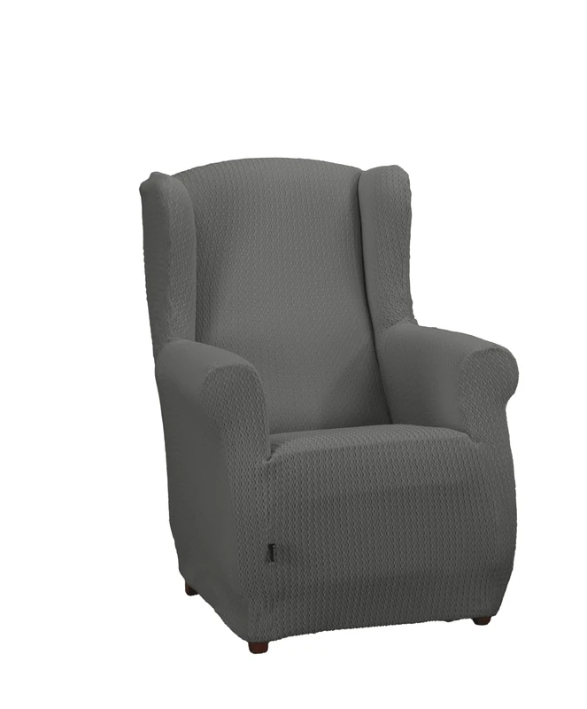 Estoralis Sumatra Bi-Elastic Chair Cover Very Elastic Fabric C-10 Pearl Grey for Wing Chairs from 70 to 110 cm Quality Protection Super Adjustable