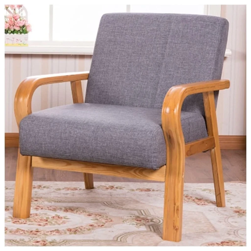 Mid Century Lounge Arm Chair for Bedroom, Modern Living Room Chairs with Wood Frame & Fabric Accent for Home Office, Apartment, Dorm