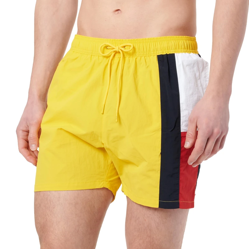 Tommy Hilfiger Men’s Medium Drawstring Swim Shorts, Yellow (Marigold Yellow), S