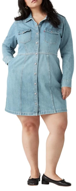 Levi's Women's Pl Flynn Western Dress Plant Break XL, Plant Break, XL