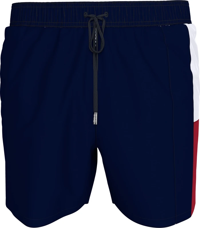 Tommy Hilfiger Men’s Medium Drawstring Swim Shorts, Blue (Desert Sky), S