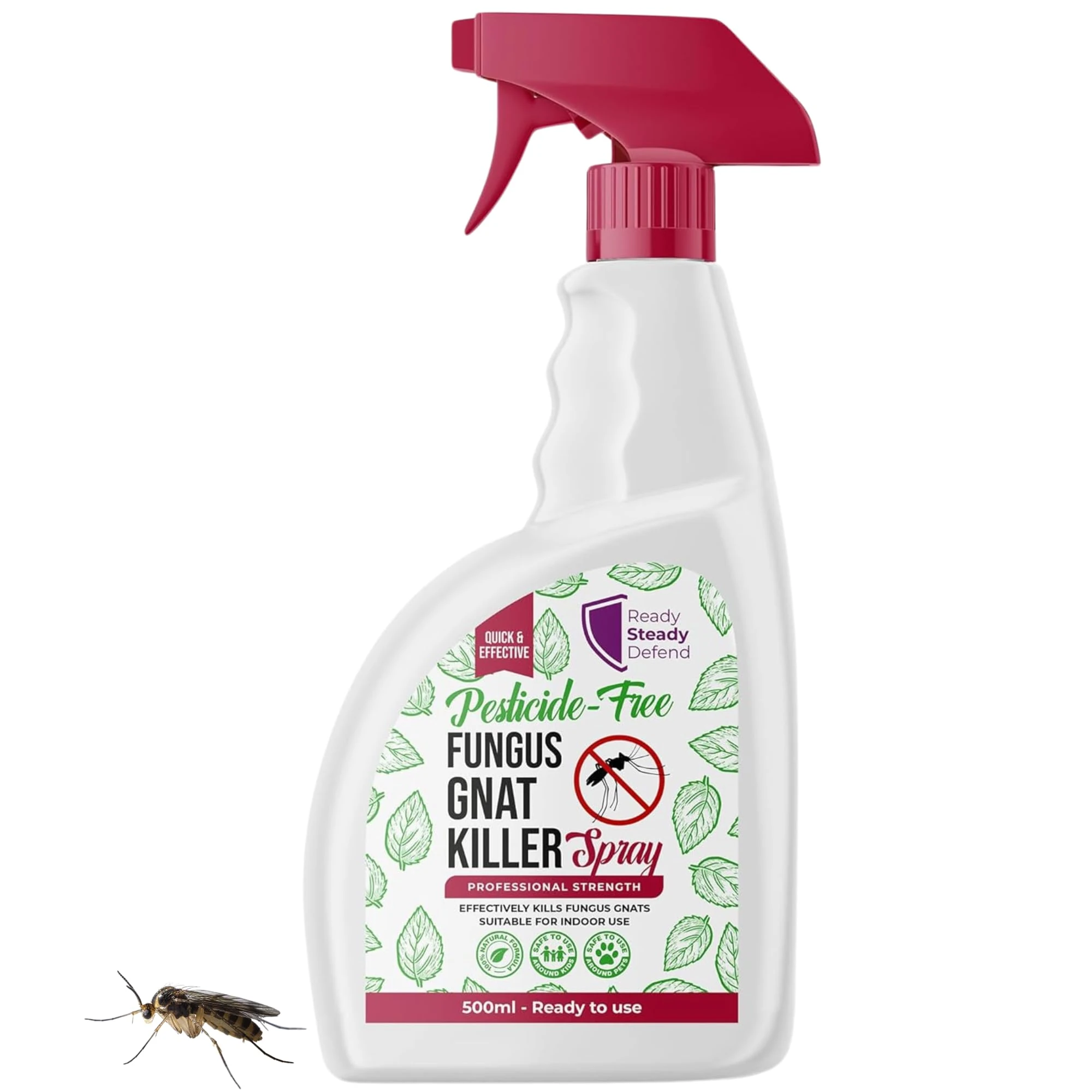 Fungus Gnat Killer Spray 500ml - Polymer-Free, Long-Lasting Protection | Eradicates, Controls & Safeguards Garden & House Plants | Ideal for Flowers, Fruits, Vegetables & Shrubs | Indoor & Outdoor Use