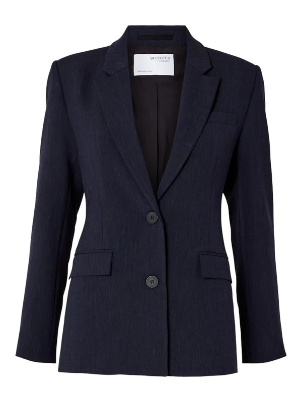 SELECTED FEMME SLFRITA LS Classic Blazer DSM NOOS, Dark Sapphire/Detail: Melange, 14