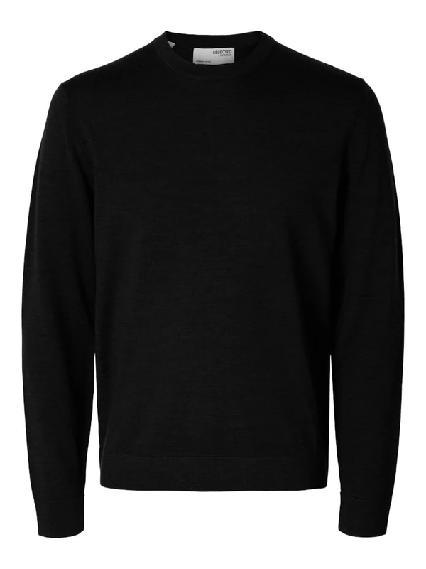 SELETED HOMME SLHTRAY LS Knit Merino Crew Neck NOOS, Black, XXL