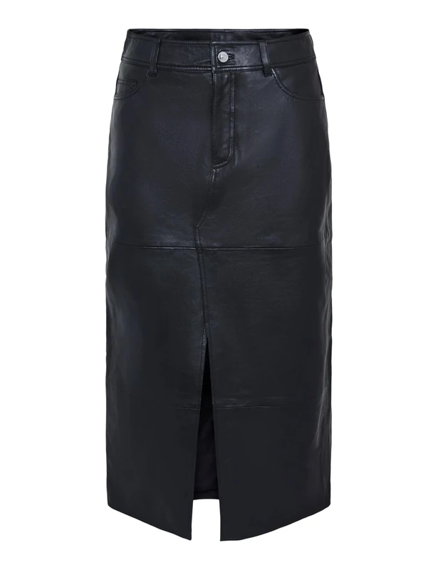 Y.A.S Yasmina HMW Leather Long Skirt Noos, Black, M