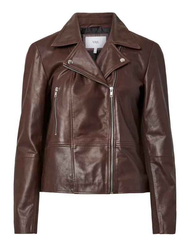 Y.A.S Women's Yassophie Leather Jacket Noos Leather Jacket, Chicory Coffee, XL, Chicory Coffee, XL