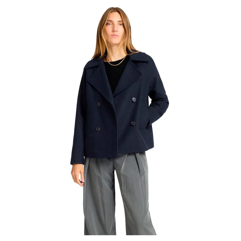SELECTED FEMME Women's Slfalma Short Wool Jacket Noos Jacket, Dark Sapphire, 14