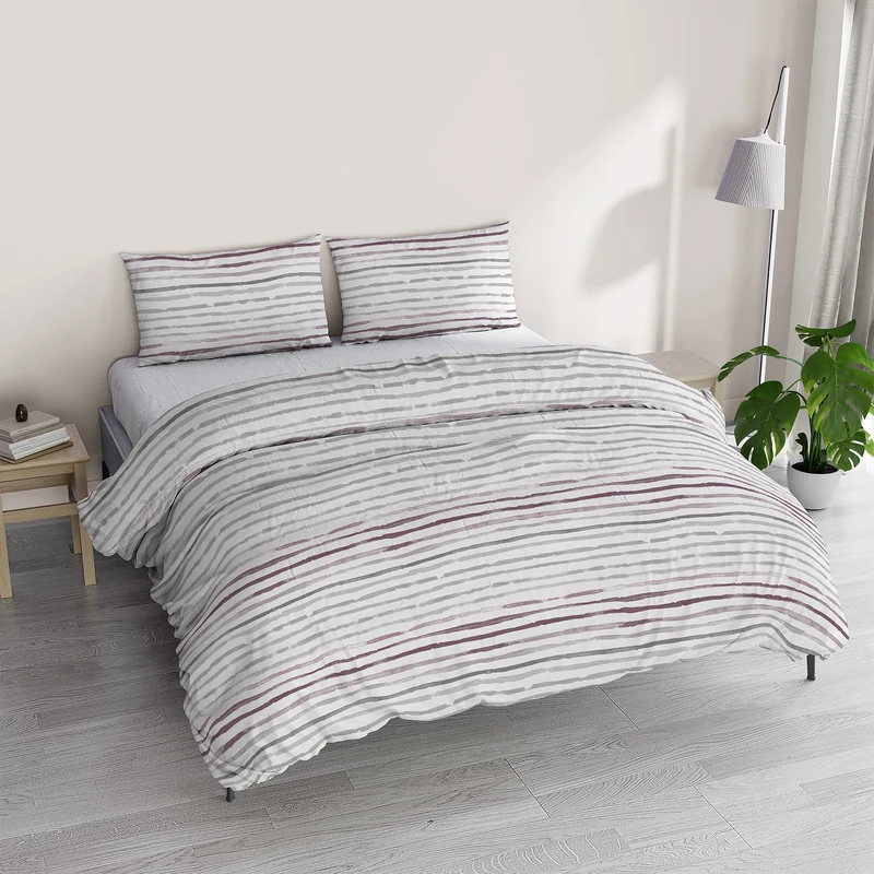 Italian Bed Linen Athena Duvet Cover Set with Printed Bag and Pillowcases, SOFIA ROSA, Double