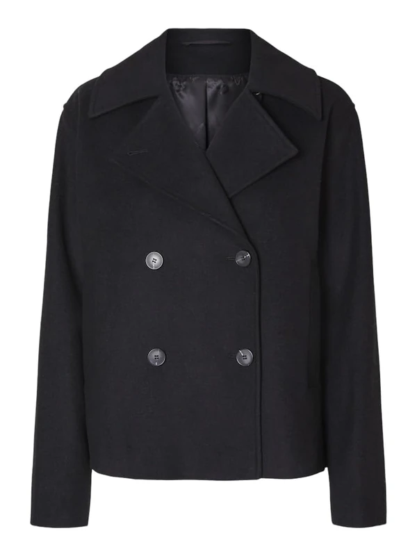 SELECTED FEMME Short Jacket Double Breasted 40, Black, 40 - Image 1