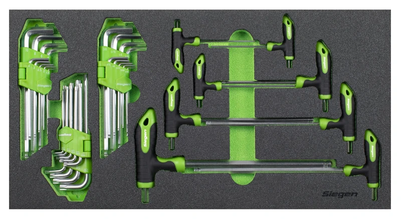 Siegen by Sealey 35pc T-Handle & Standard Hex/TRX-Star* Key Set with Tool Tray - S01280