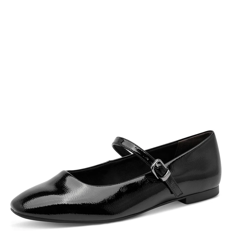 Tamaris Women's ballerina with strap flat black 7.5 UK