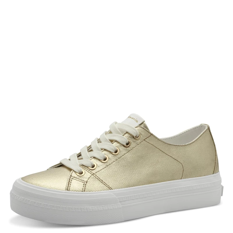 Tamaris Women's Vegan Sporty Lace-Up, Gold, 4 UK