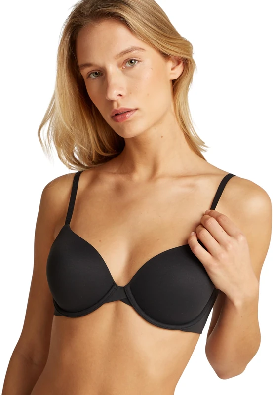 Calvin Klein Women's Lightly Lined Adjustable Plunge Bra, Black (Black), 34DD